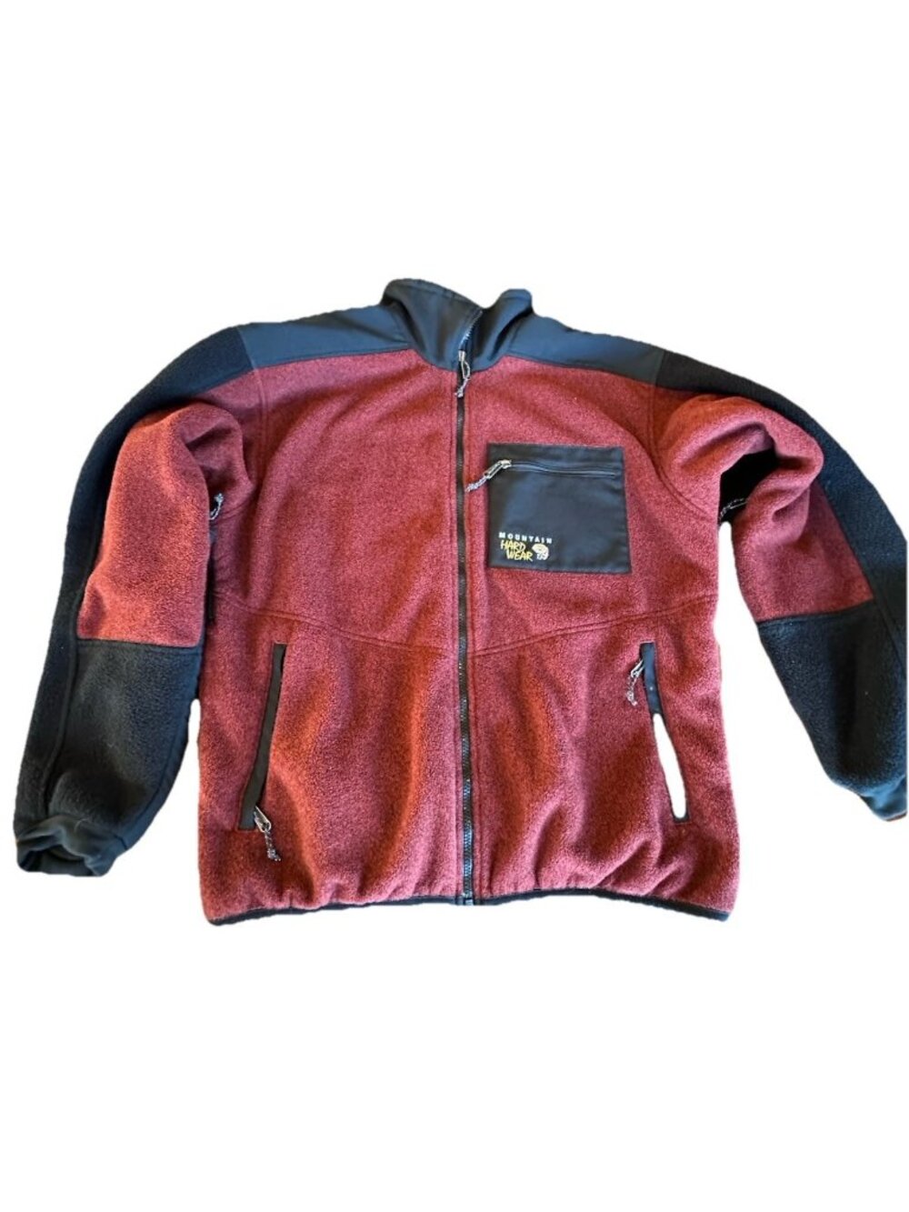 Mountain Hardware Fleece Jacket Polartec High Loft Men Large  fullzip Red/black